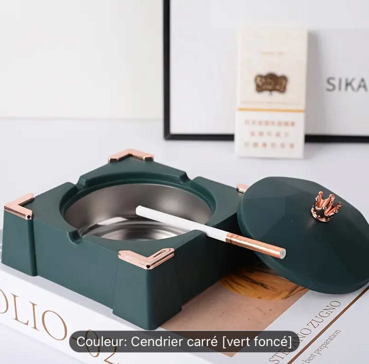 Cendrier carré design minimaliste